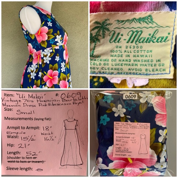 🌺 Ui Maikai Vintage Hawaiian Barkcloth Dress 🌺 - Picture 7 of 7